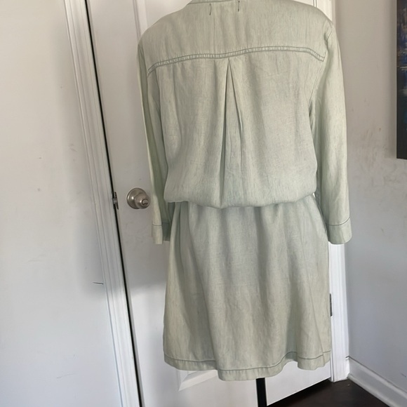 Michael Stars Denim Dress Size M Heavily Whitewashed Distressed Look Dropwaist - Picture 2 of 15